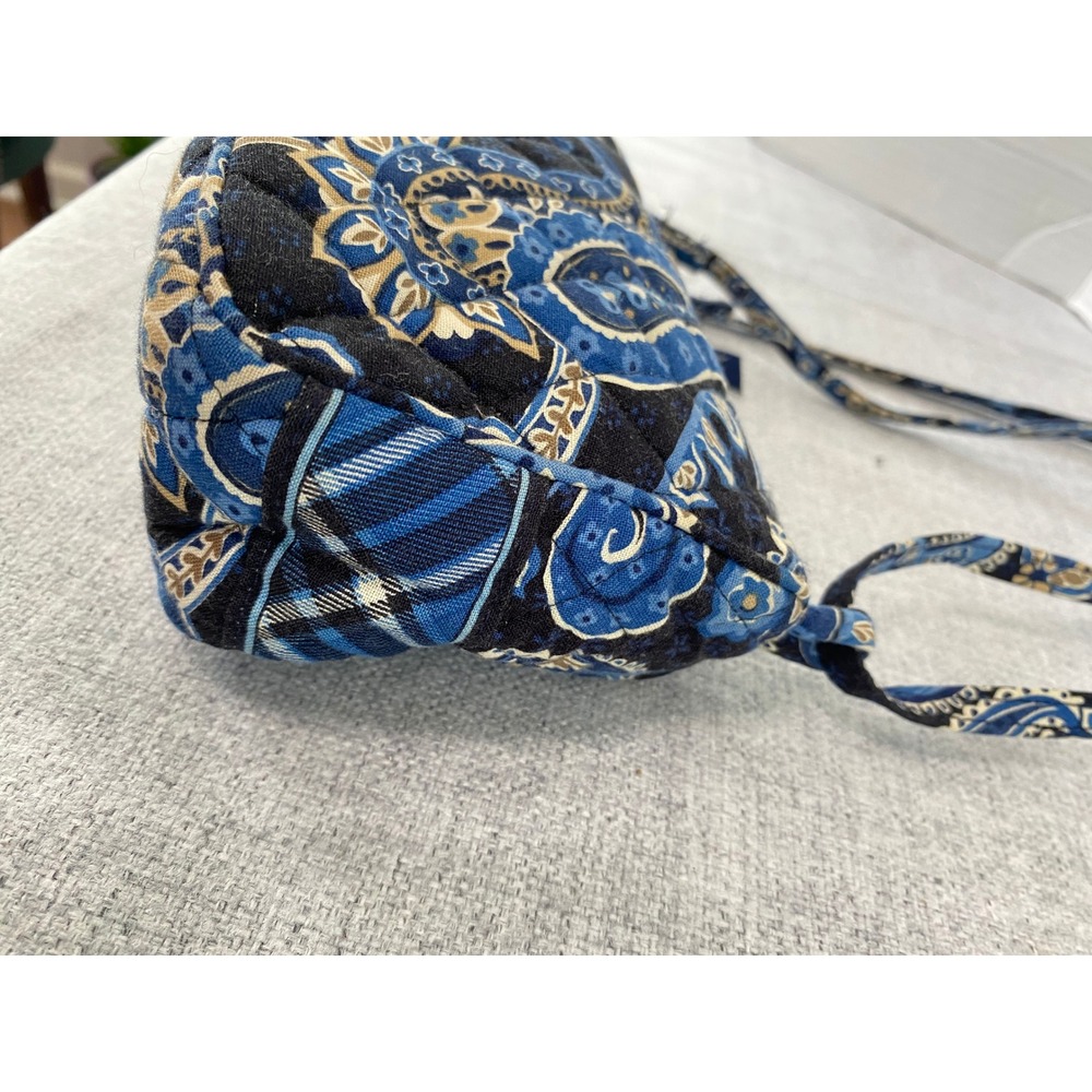 Vera Bradley Shoulder Bag Women Small Blue Moon Blooms Quilted Paisley Excellent - Picture 4 of 13